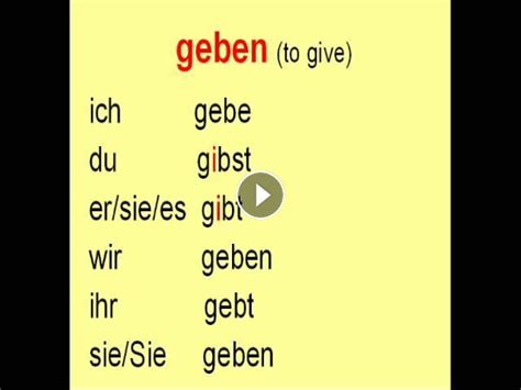 Irregular Verb Of The Day Geben To Give