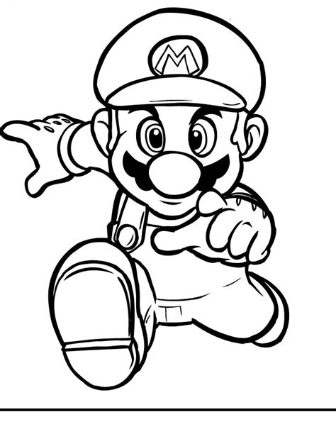 Is the most iconic, and introduced. Mario Coloring pages - Black and white super Mario ...