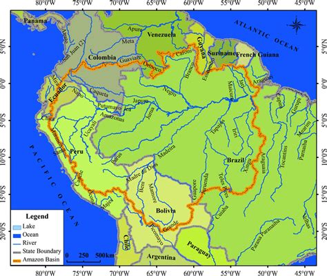 Map Showing Fundamental Geographic Information Of The Amazon Basin The
