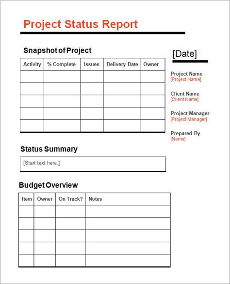 11 Practical Project Status Report Templates Word Excel Templates Vrogue