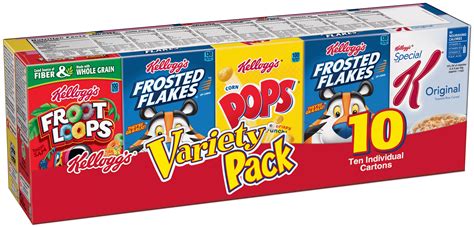 Kelloggs Assorted Cereal Variety Pack 10 Count 1094 Oz