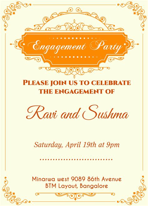 Engagment Party Invitation Wording Lovely Indian Engagement Invit