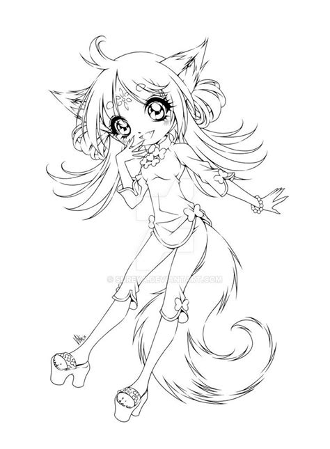 Anime Fox Girl Coloring Pages