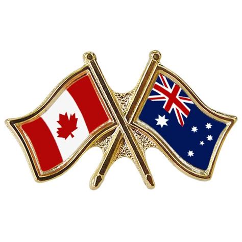 Canada Australia Crossed Pin Crossed Flag Pin Friendship Pin