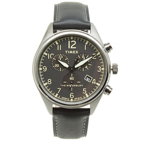 Timex Waterbury Traditional Chronograph Watch Black END