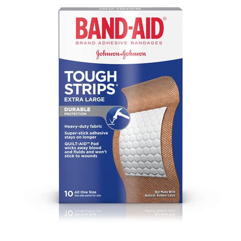 Pack Band Aid Brand Tough Strips Adhesive Bandage Extra Large Size