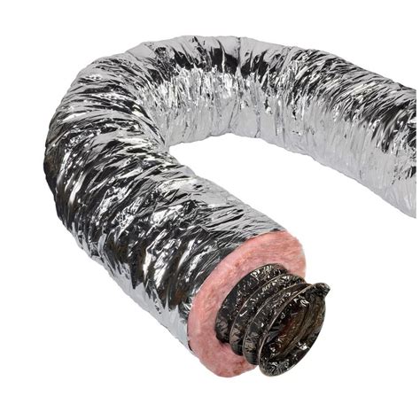 Master Flow 20 In X 25 Ft Insulated Flexible Duct R8 Silver Jacket