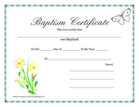 The baptism certificate template is a great memory bank for commemorating your loved ones or a family member's baptism ceremony. Certificate Templates