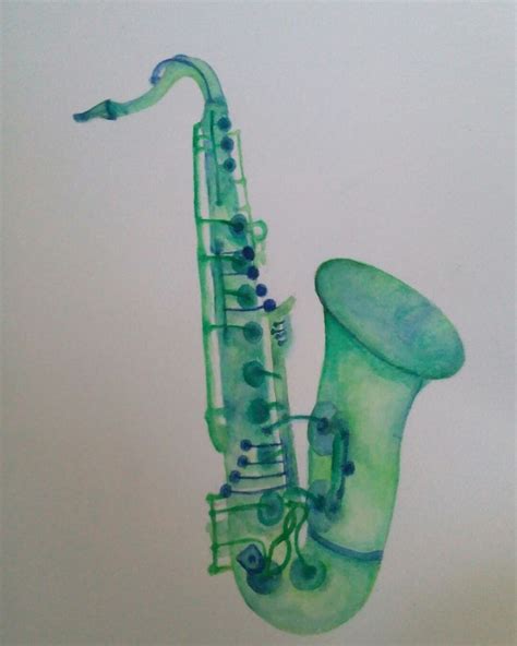 easy saxophone aquarell astratto