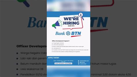 Lowongan Kerja Bank Btn 13 April 2022 Idn Rujukan News
