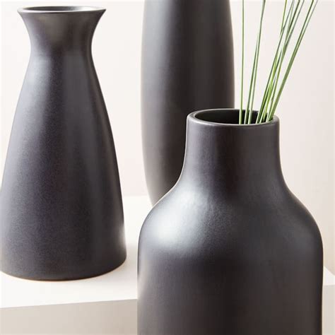 Pure Black Ceramic Vases West Elm