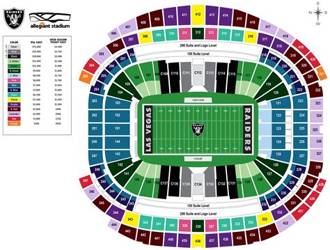 Seating And Pricing Map For Allegiant Stadium Las Vegas Raiders