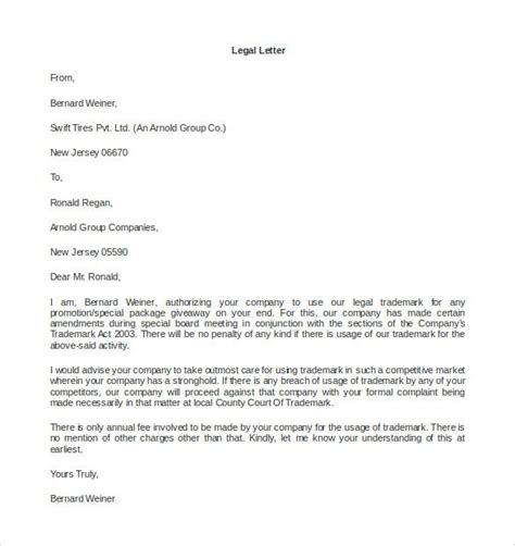 Dear xxx, please accept this letter as my formal resignation. 15+ Legal Letter Templates - PDF, DOC | Free & Premium Templates
