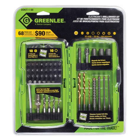 Greenlee Ddkit 1 68 68 Piece Electricians Drilldriver Kit