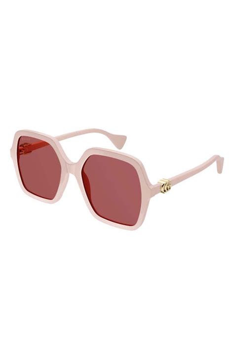 Gucci 56mm Square Sunglasses Ivory Editorialist