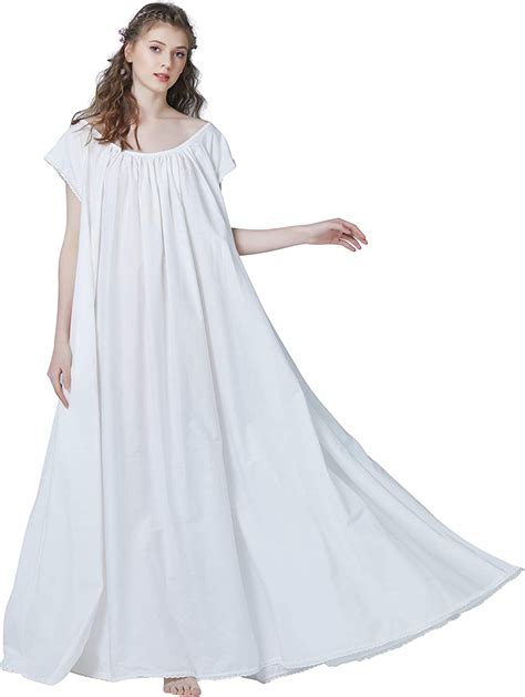 Beautelicate Womens 100 Cotton Vintage Victorian Nightgown Maternity