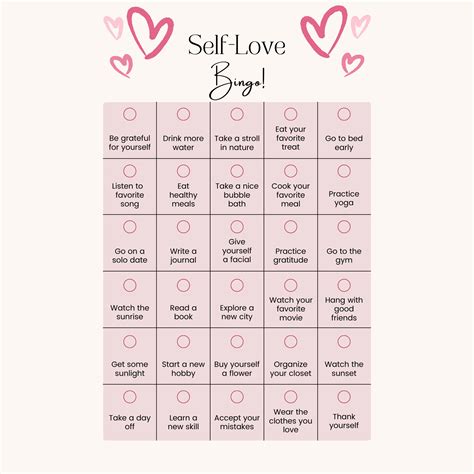 Download Self Love Bingo Etsy
