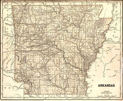 Arkansas State 1844 Historic Map By Morse Breese Reprint Map Of