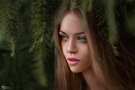 Fond D écran Visage Femmes Maquette Cheveux Longs Yeux Bleus