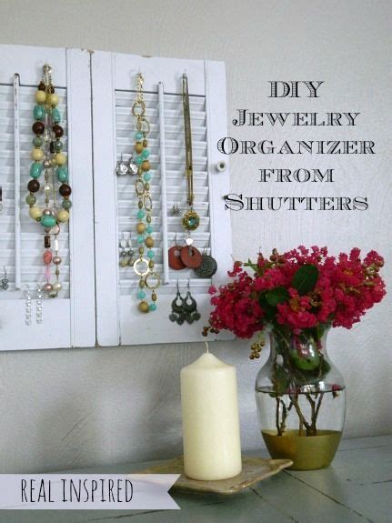 Diy Jewelry Organizer From Shutters Jewelry Organizer Diy Wall