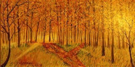Two Roads Diverged In A Yellow Wood Painting At