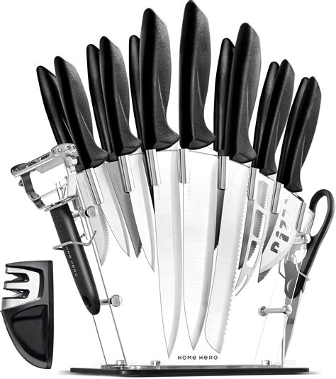 Home Hero 17 Pcs Kitchen Knife Set 7 Stainless Steel Knives 6