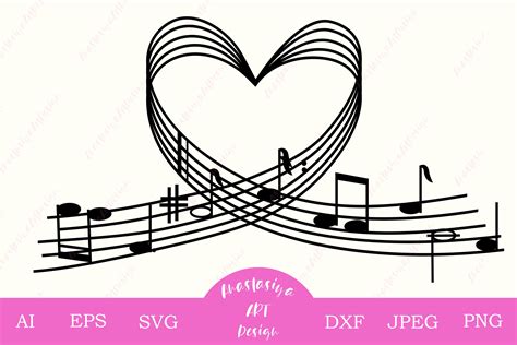 Music Notes Svg Laser Cut File Silhouette Monogram 557906 Cut