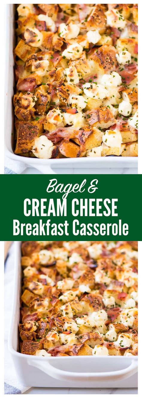 Everything Bagel And Cream Cheese Breakfast Casserole Easy Make Ahead