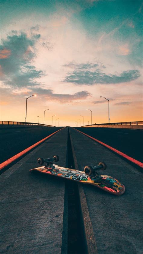 Trail running #skates #pintados skates pintados, skate fondos de pantalla, skate tumblr, skate videos. Skateboard, road, marks, sunset, 720x1280 wallpaper ...