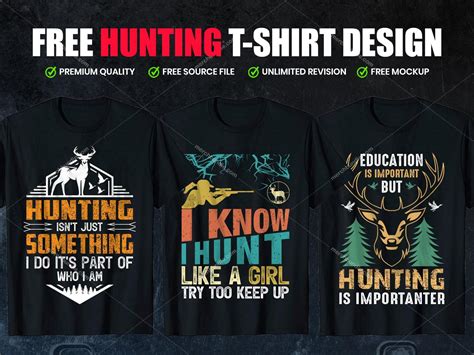 Editable Hunting Hunting T Shirts Design Free Download