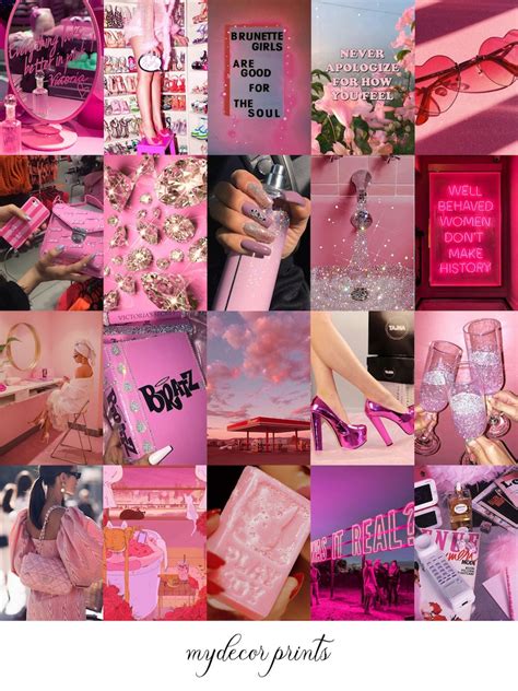 boujee pink aesthetic wall collage kit digital download etsy wall sexiz pix