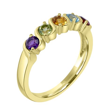 Gemistry 055 Carats Genuine Multi Color Gemstone Ring In 14k Gold