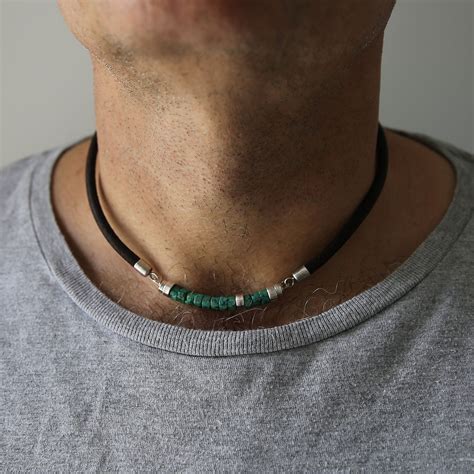 Turquoise Necklace Mens Necklace Leather Necklace Etsy Australia
