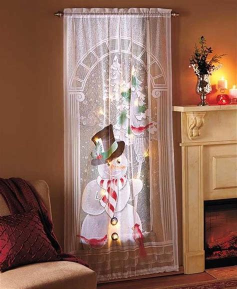 Led Lighted Christmas Holiday Festive Santa Or Snowman Lace Window