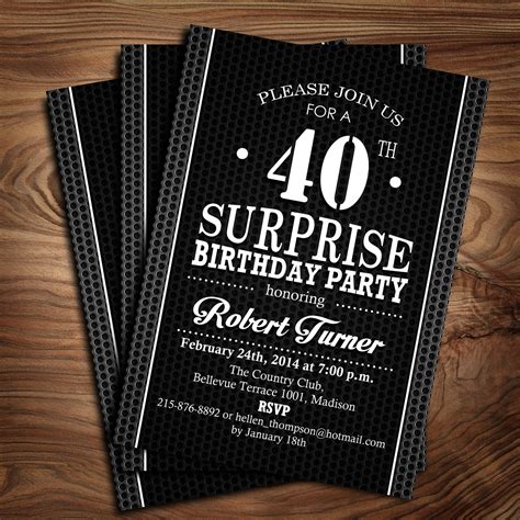 Free Printable Surprise 40th Birthday Invitations
