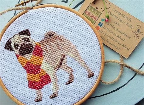 Looking for your next counted cross stitch project? Pug cross stitch pattern, pug lovers gift, embroidery pug ...