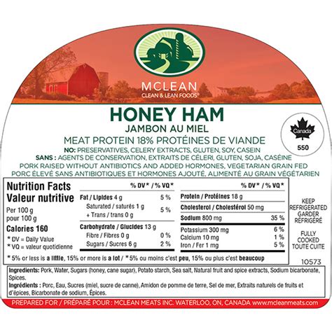 Honey Ham McLean Meats Clean Deli Meat Healthy Meals