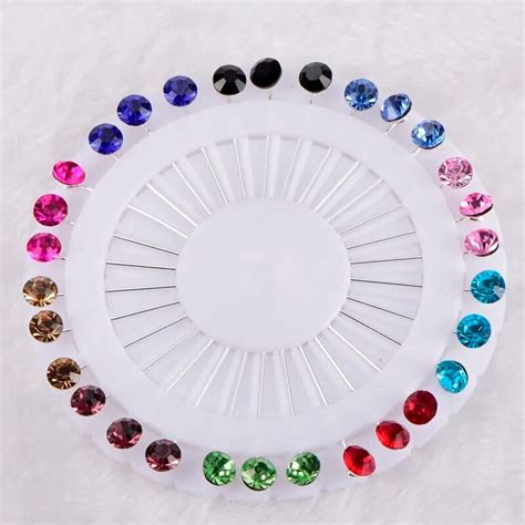 Buy New Hijab Pins Wholesale 30pcs Flower Crystal Muslim Hijab Brooches For