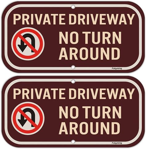 Buy 2 Pack Private Driveway No Turnaround Sign 12 X 6 Inches Private