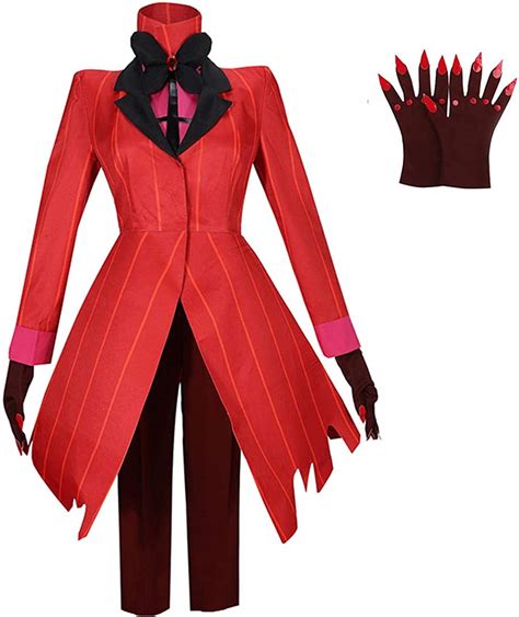 Hazbin Hotel Alastor Costume Outfit Halloween Cosplay Red Jacket