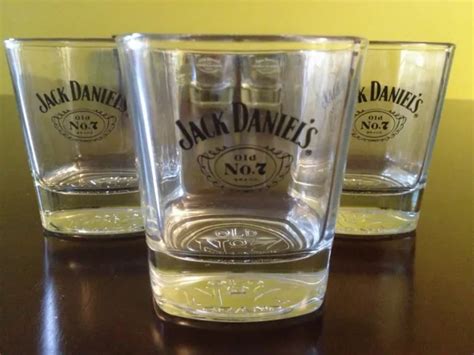 new jack daniels old no 7 heavy whiskey rocks glasses set of 3 collectible rare 25 00 picclick