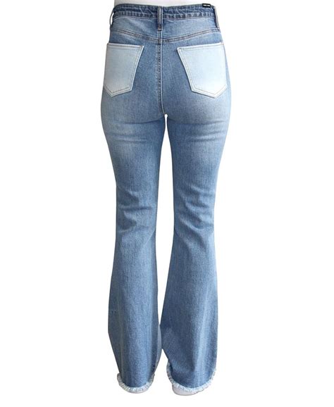 Almost Famous Juniors Patchwork High Rise Flared Jeans Macys