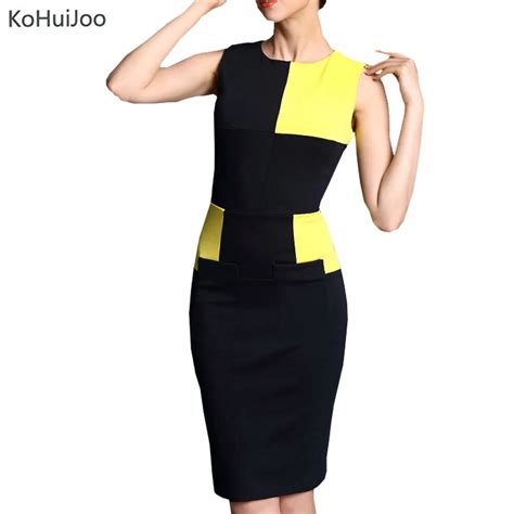 Buy Kohuijoo Women Summer Pencil Dresses Patchwork