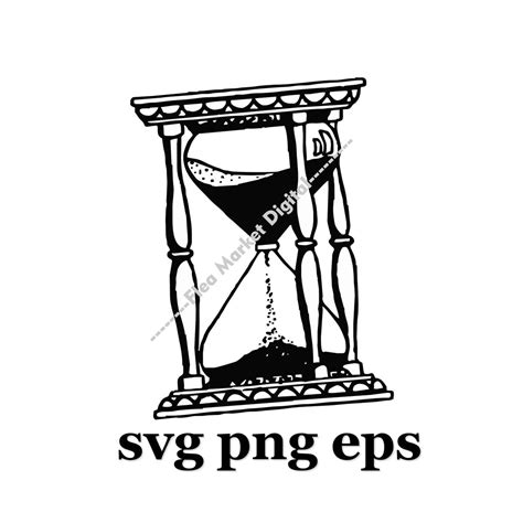 vintage hourglass svg png eps clipart etsy