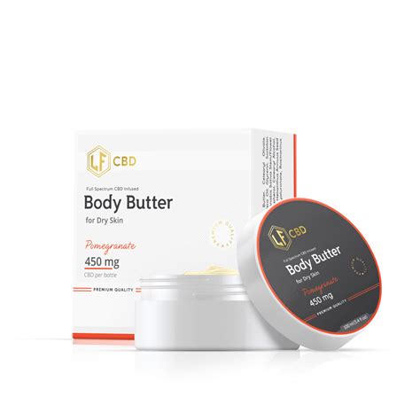 Body Butter For Dry Skin 100ml 450 Mg Pomegranate Lf Cbd