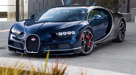 Bugatti Chiron In Fully Exposed Blue And Black Carbon Fiber W Chrome