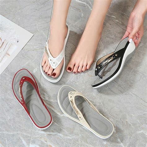 Womens Arch Support Soft Cushion Flip Flops Thong Sandals Slippers Shoes Size Ebay