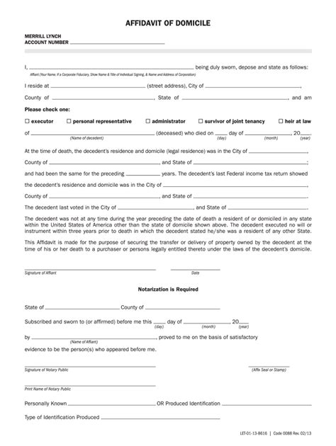 Affidavit Of Domicile 2013 2024 Form Fill Out And Sign Printable Pdf