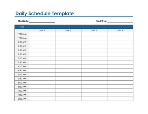 T Png Text Work Editable Daily Schedule Template Office Timeline