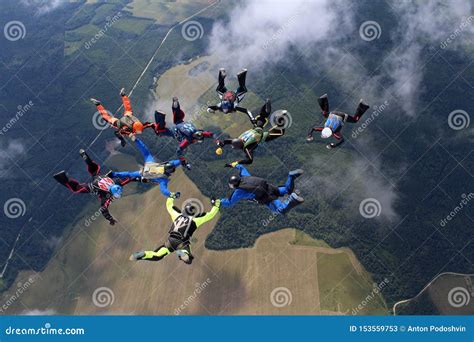 a group of skydivers skydiving is in the sky stock image image of skydive dream 153559753